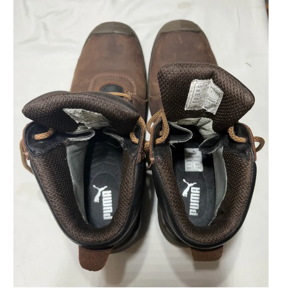Puma Conquest Work Boots Men 12 Brown Composite Toe Waterproof EH63.078.5 Safety
